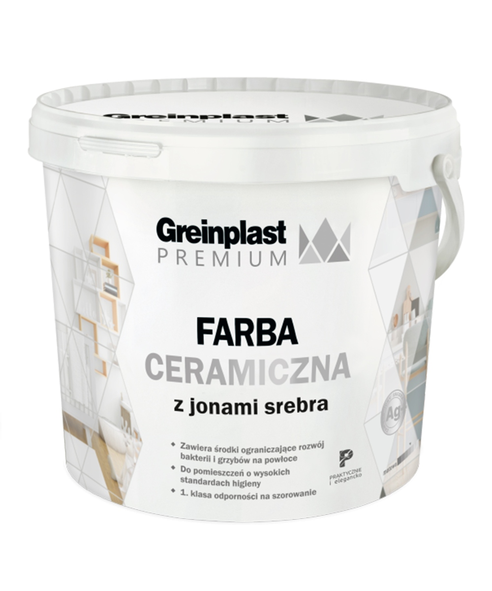 Farba ceramiczna matowa GREINPLAST AG biała 1 l z jonami srebra